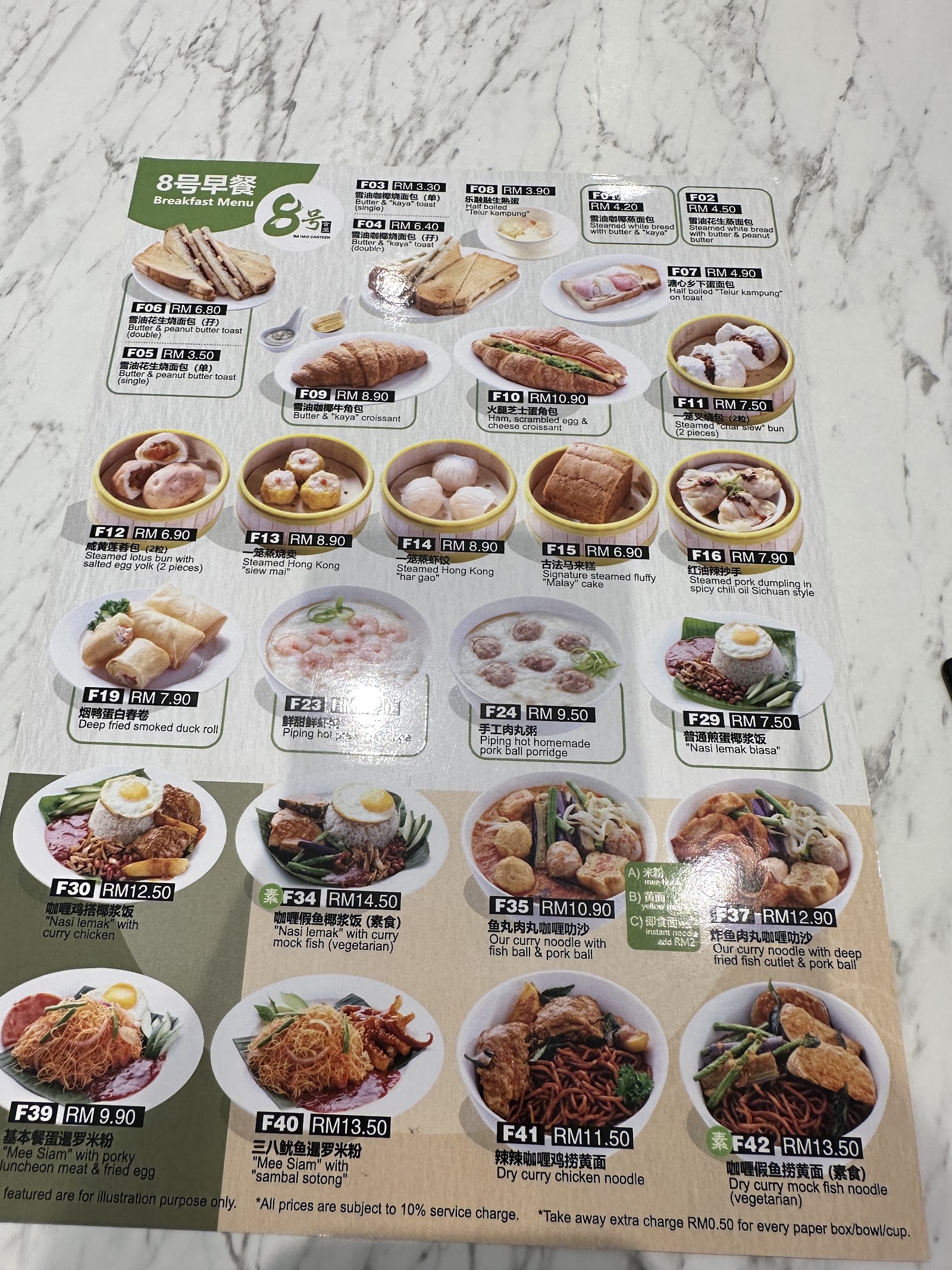The Eighth Bakery 菜单